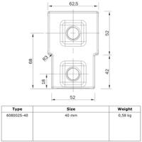 Doos Kort T-stuk - vierkant - 25 mm (100 stuks)